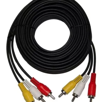 CABLE 3x3 RCA M-M negra